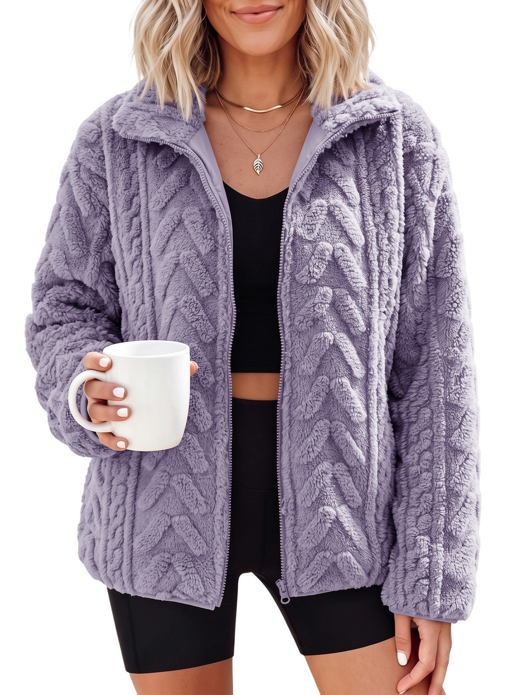 Dokotoo Winter Fleece Jacket for Women 2026 Zipper Casual Coat with Pockets