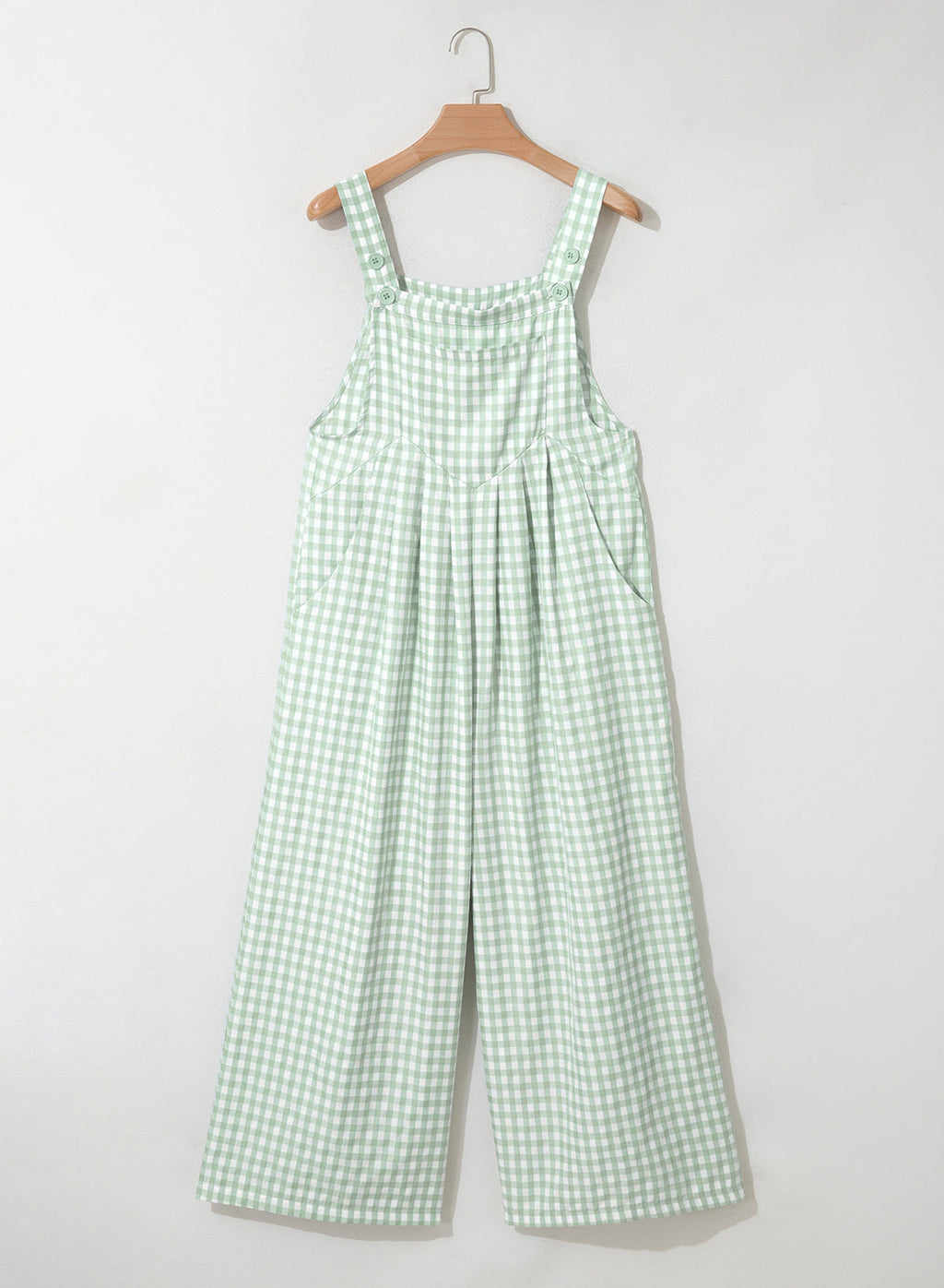 Dokotoo Women's Sleeveless Bib Overall Casual Gingham Jumpsuits