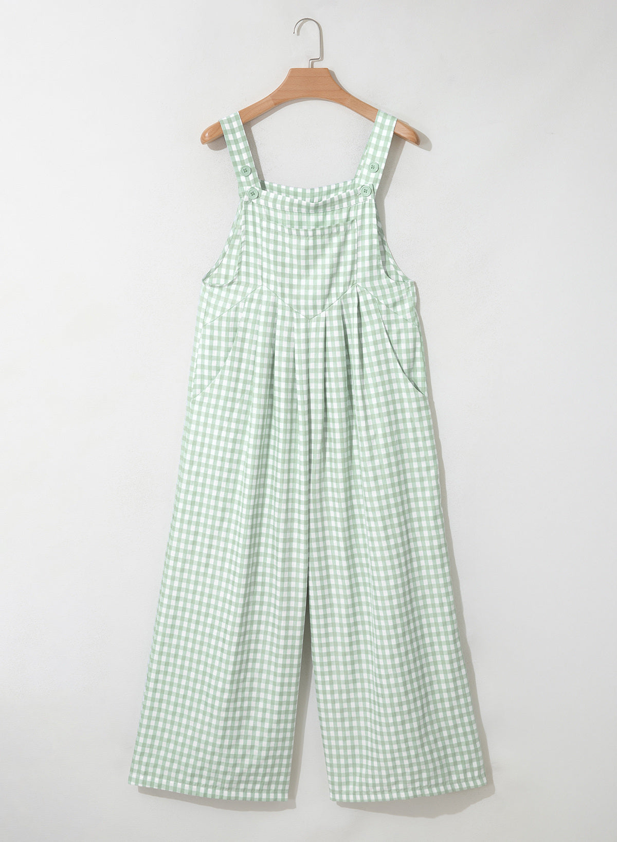 Dokotoo Women's Sleeveless Bib Overall Casual Gingham Jumpsuits