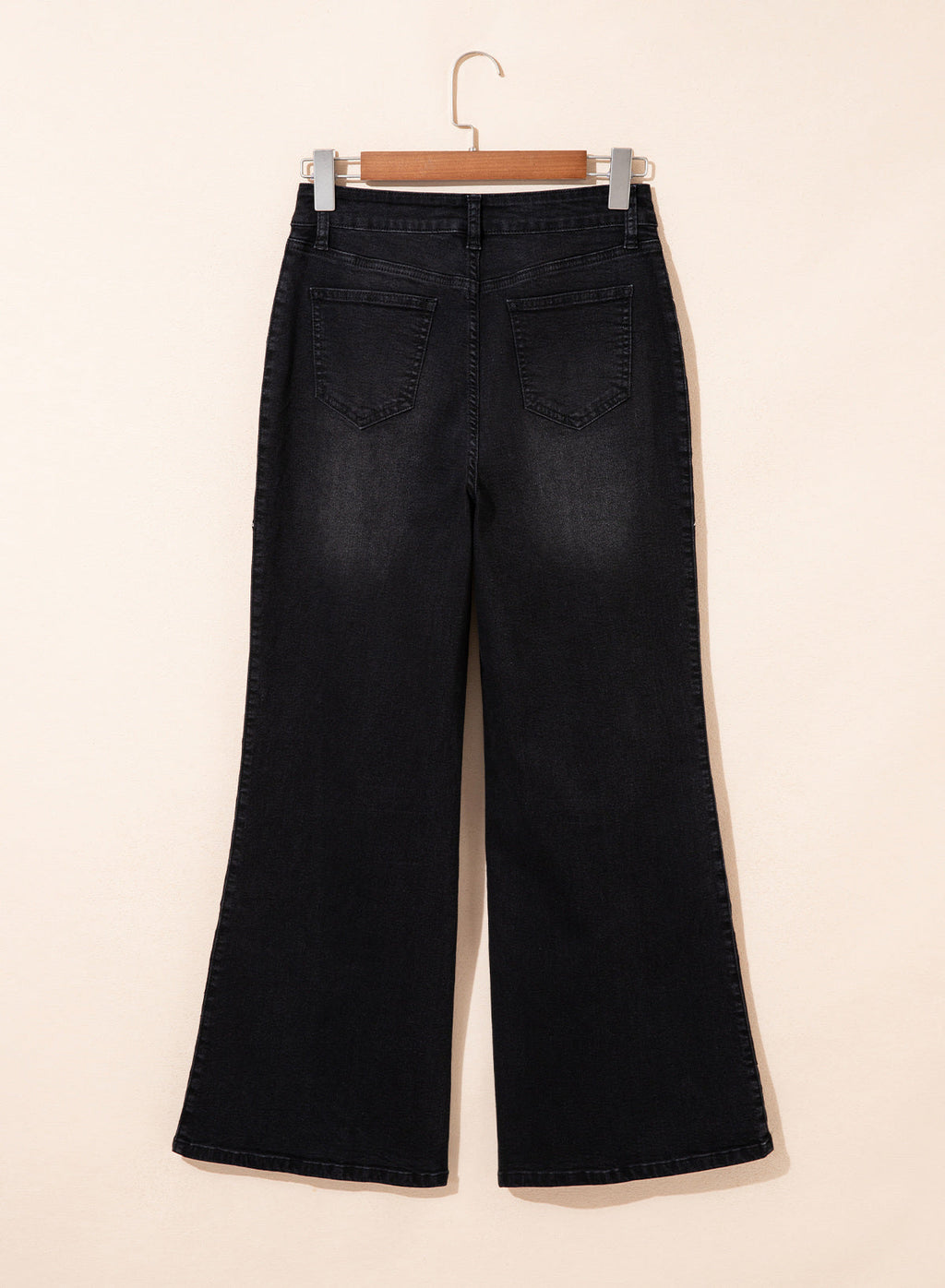 Dokotoo Women's Casual High Waist Embroidery Flare Leg Stretch Denim Pants