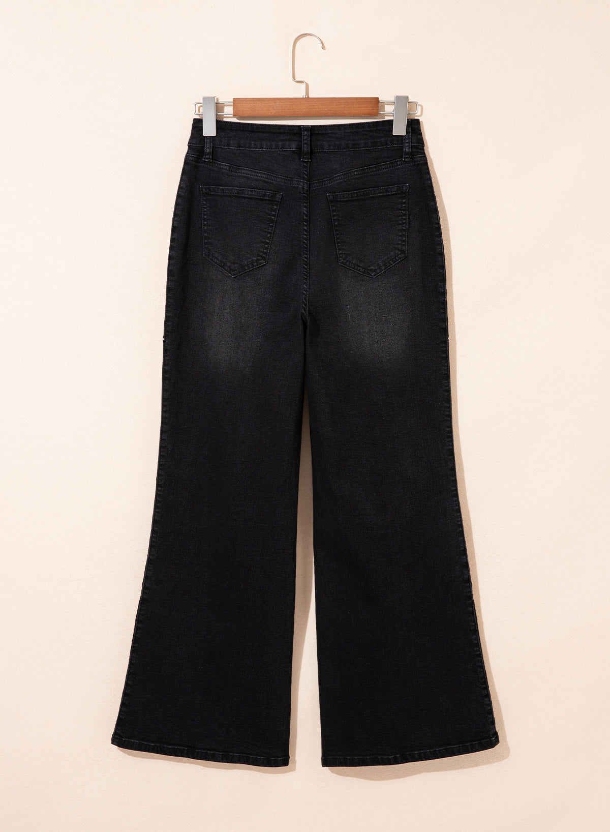 Dokotoo Women's Casual High Waist Embroidery Flare Leg Stretch Denim Pants