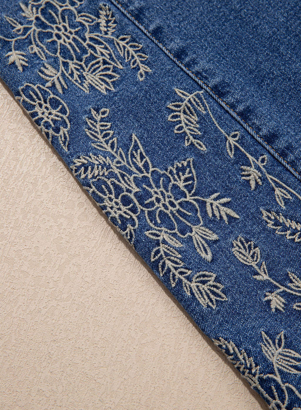 Dokotoo Women's Casual High Waist Embroidery Flare Leg Stretch Denim Pants