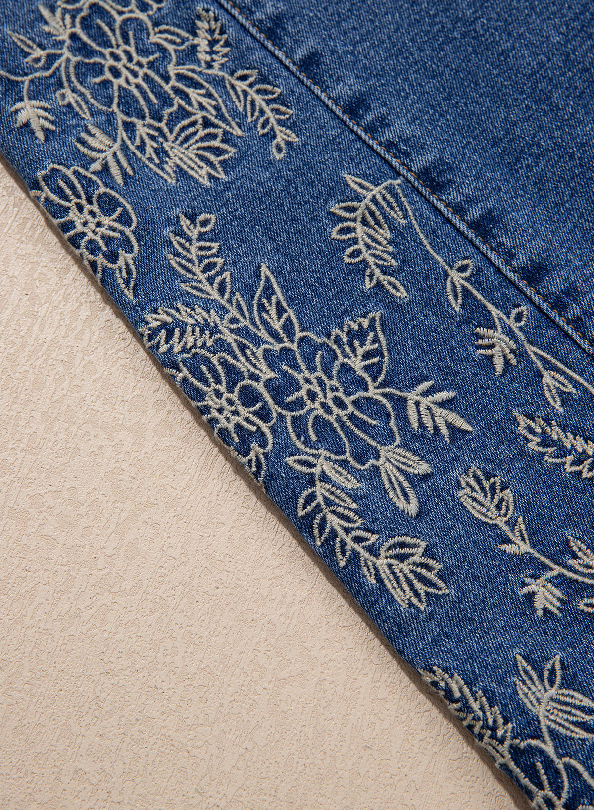 Dokotoo Women's Casual High Waist Embroidery Flare Leg Stretch Denim Pants