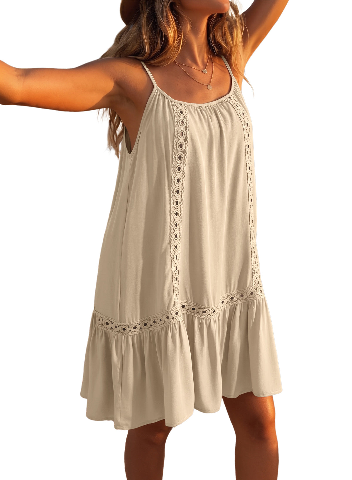 Dokotoo Women's Summer Beach Dresses Spaghetti Strap Bathing Suit Cover Up