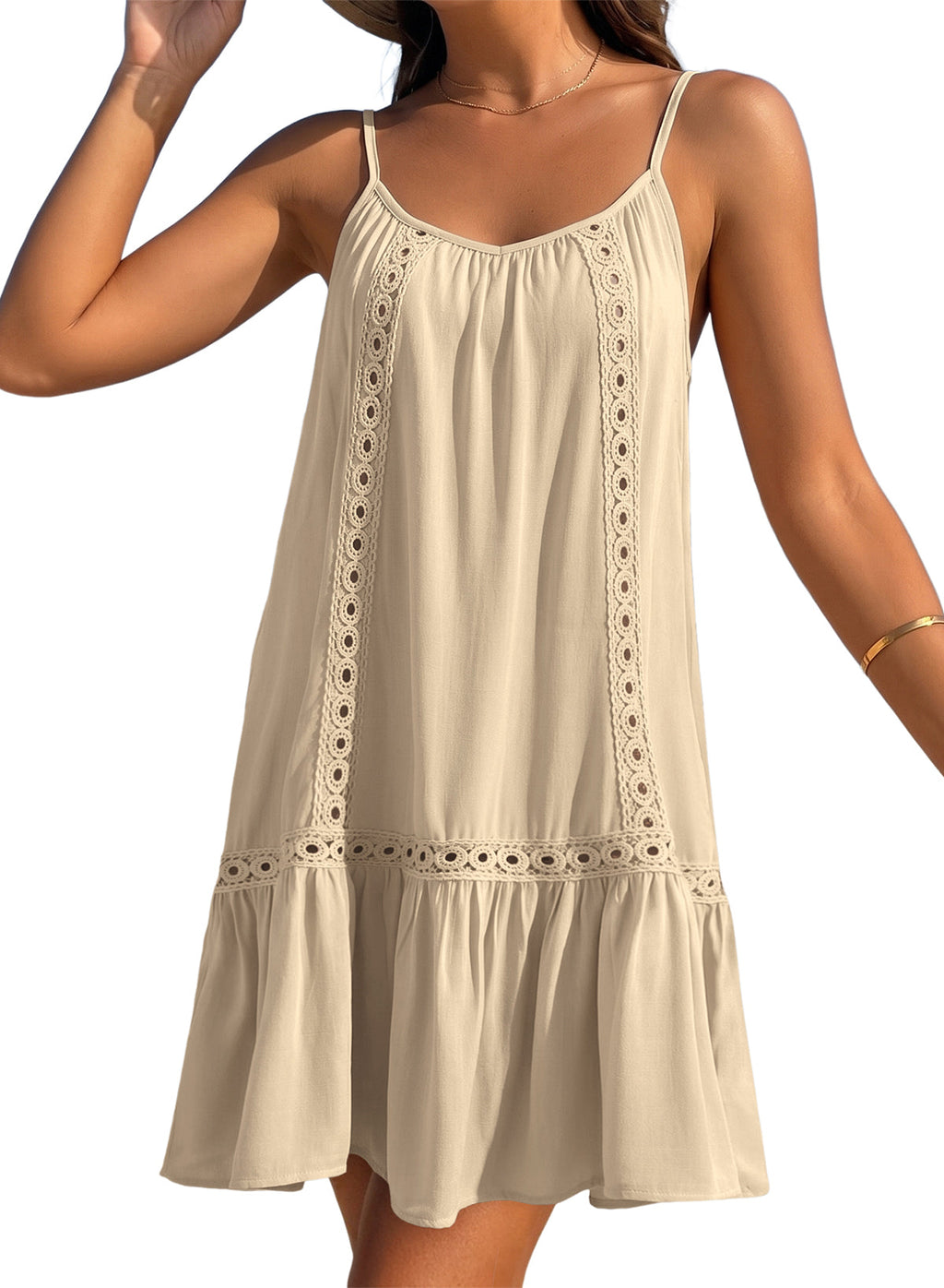 Dokotoo Women's Summer Beach Dresses Spaghetti Strap Bathing Suit Cover Up