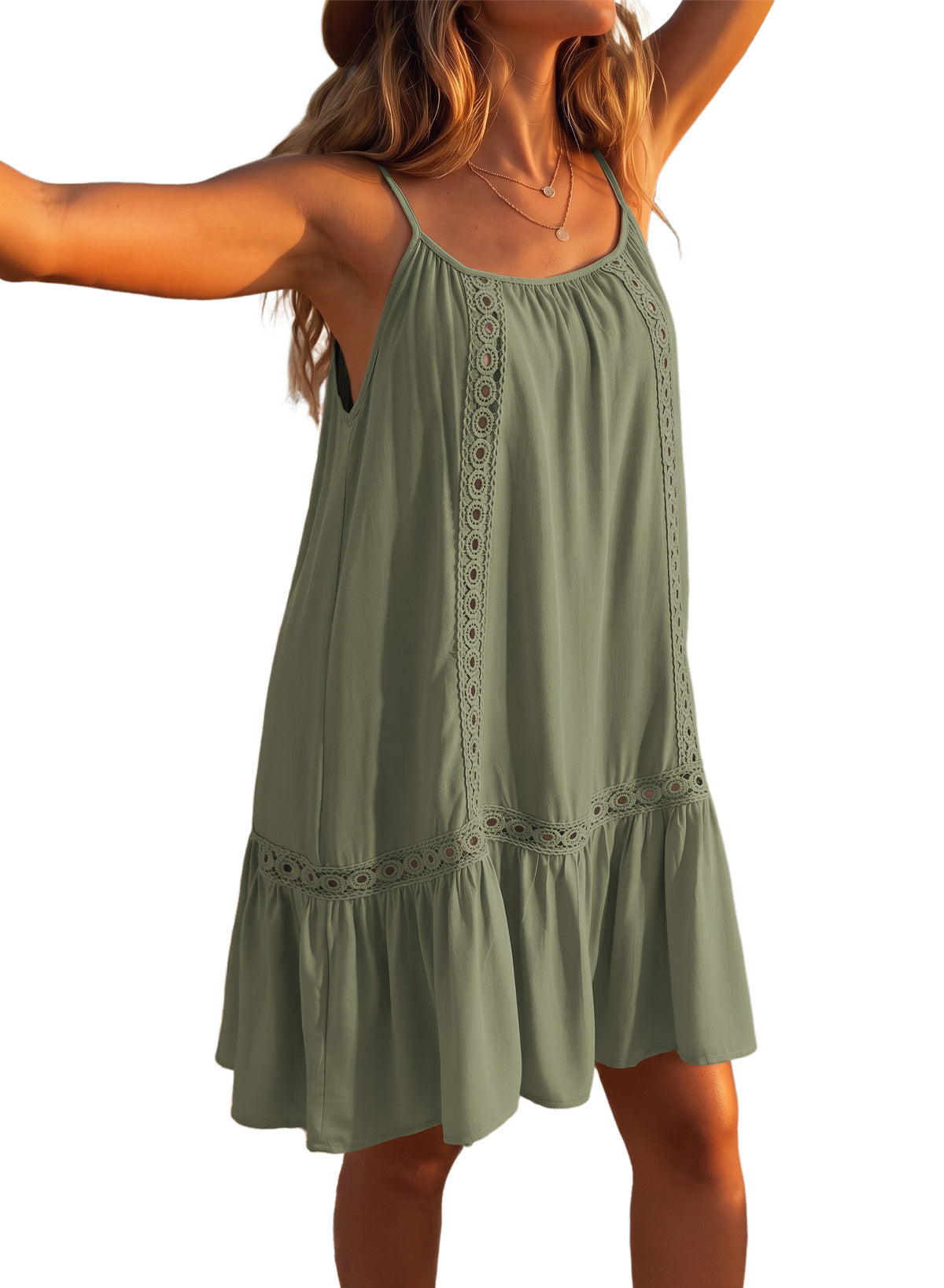 Dokotoo Women's Summer Beach Dresses Spaghetti Strap Bathing Suit Cover Up