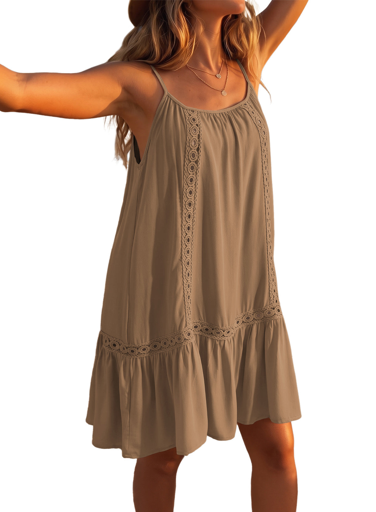 Dokotoo Women's Summer Beach Dresses Spaghetti Strap Bathing Suit Cover Up
