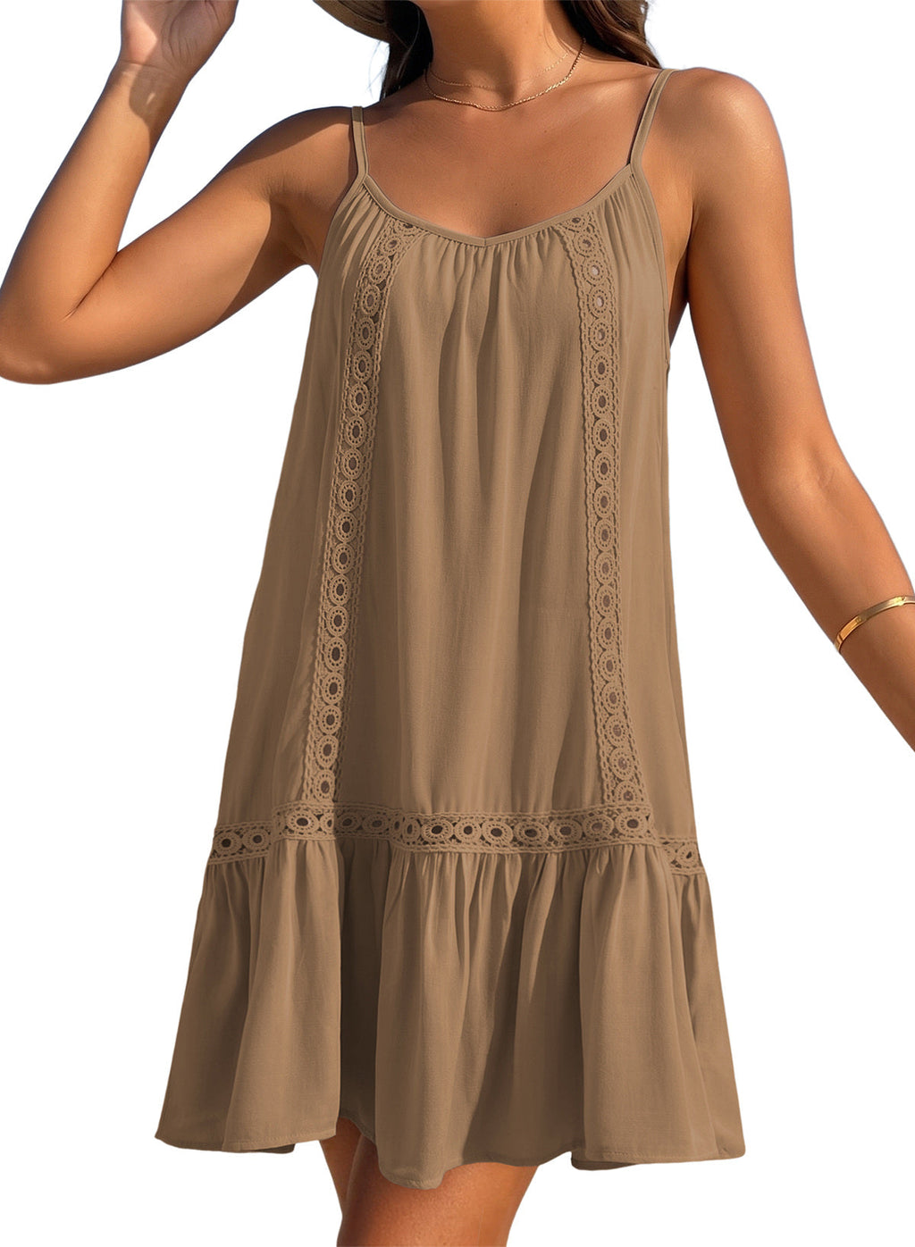 Dokotoo Women's Summer Beach Dresses Spaghetti Strap Bathing Suit Cover Up