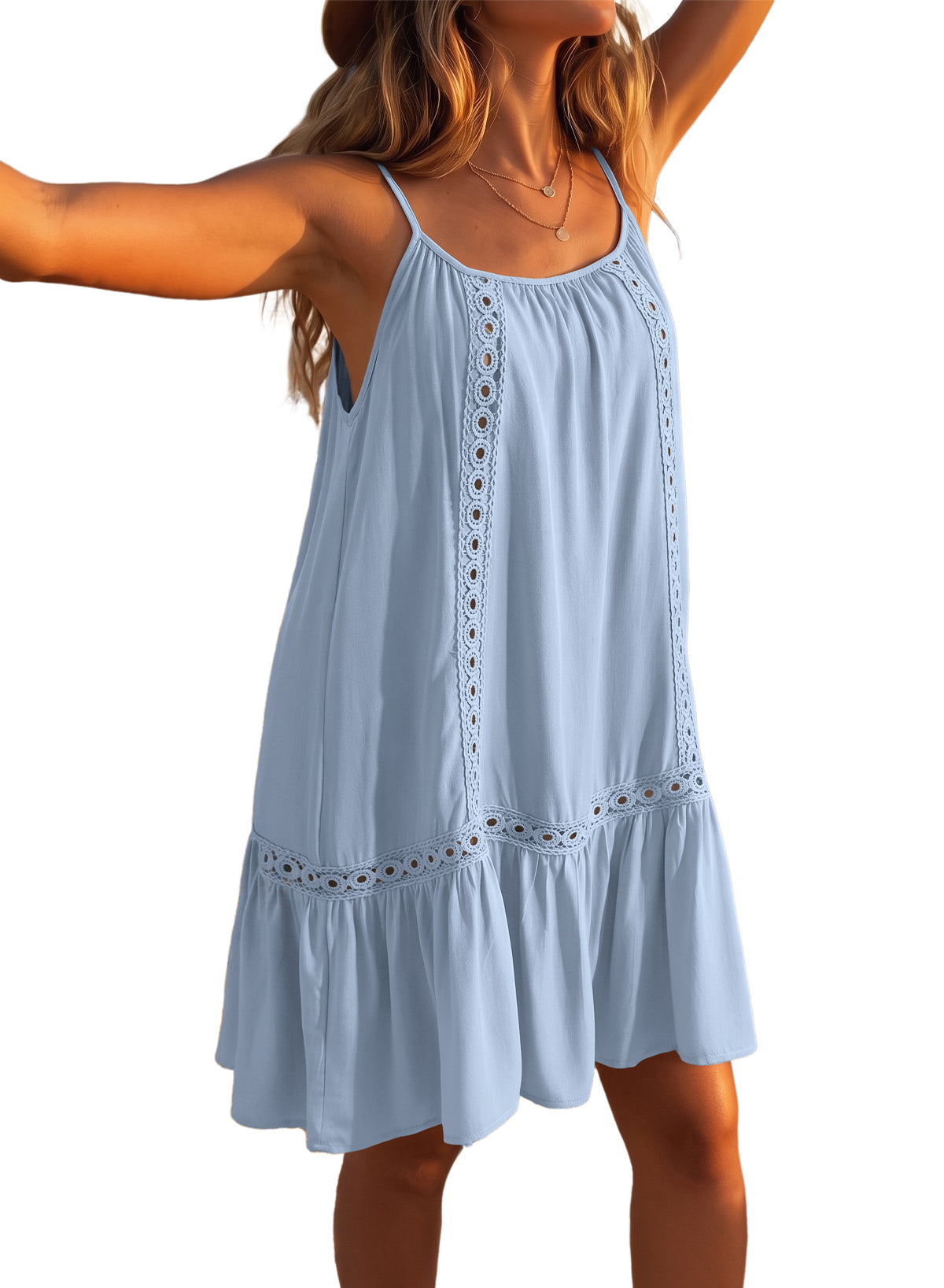 Dokotoo Women's Summer Beach Dresses Spaghetti Strap Bathing Suit Cover Up