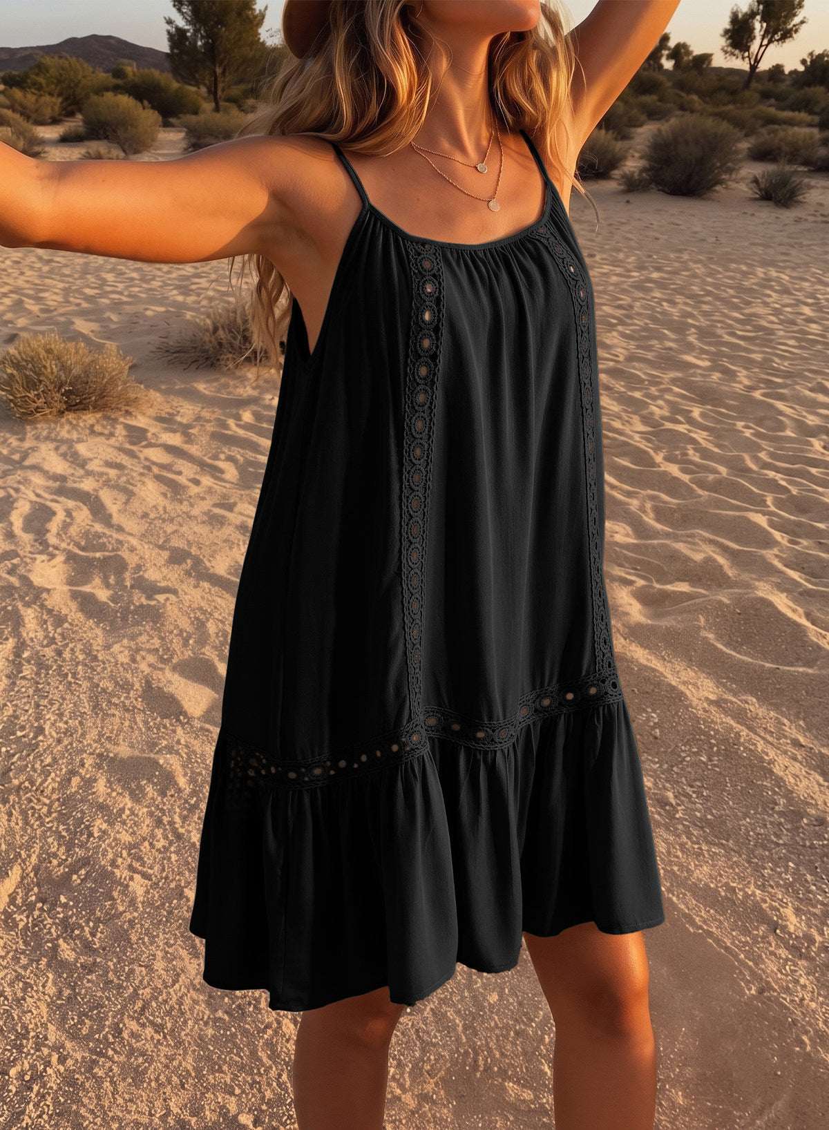 Dokotoo Women's Summer Beach Dresses Spaghetti Strap Bathing Suit Cover Up