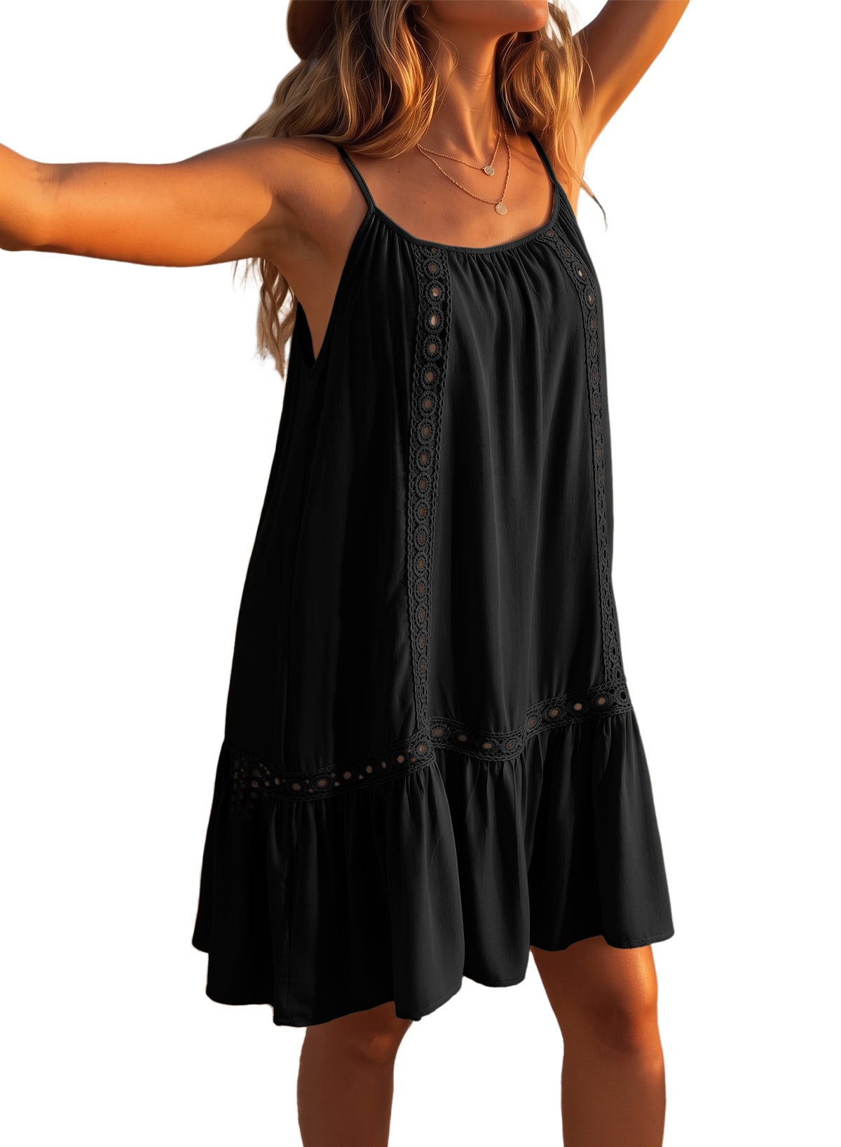 Dokotoo Women's Summer Beach Dresses Spaghetti Strap Bathing Suit Cover Up