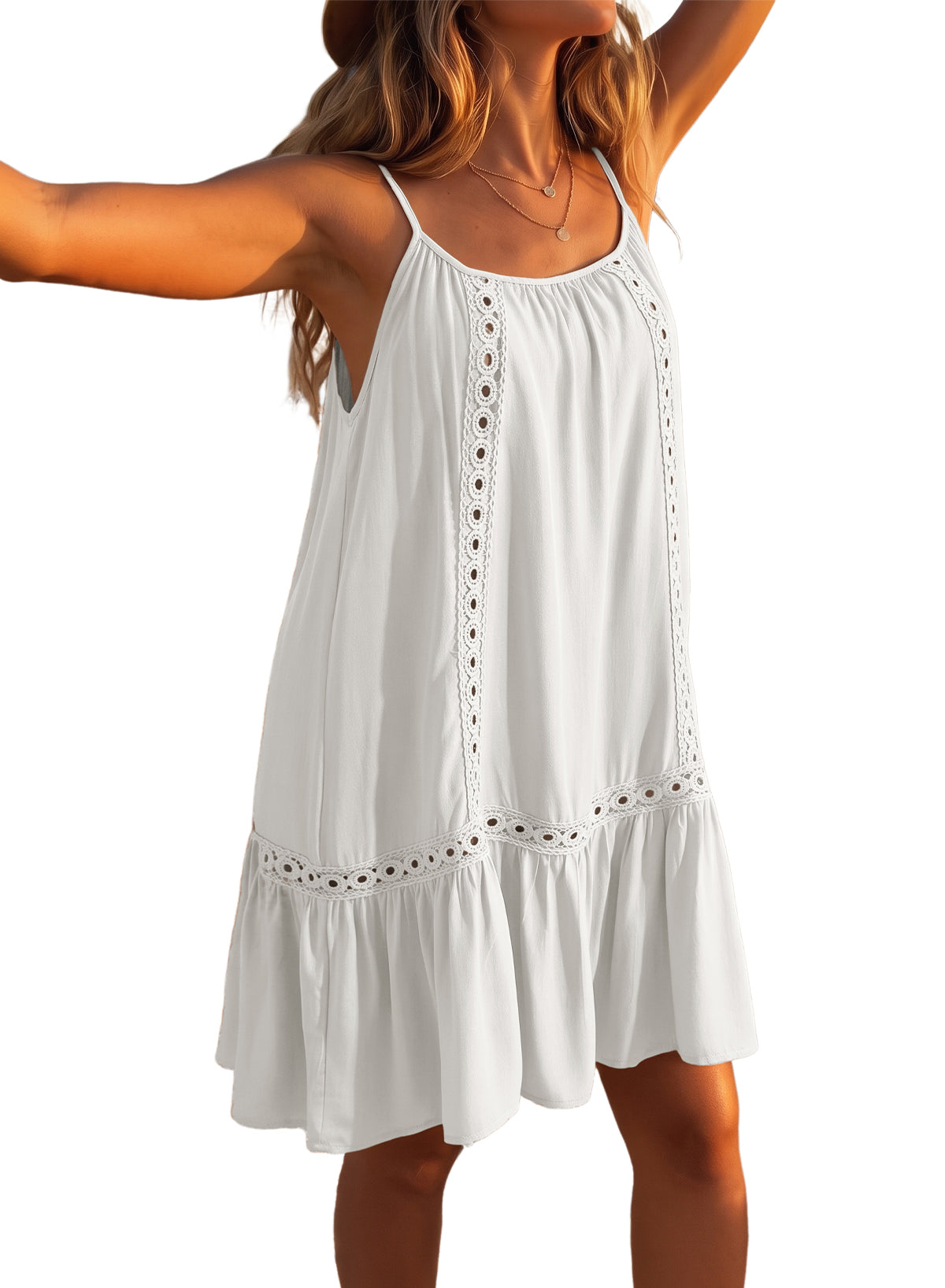 Dokotoo Women's Summer Beach Dresses Spaghetti Strap Bathing Suit Cover Up