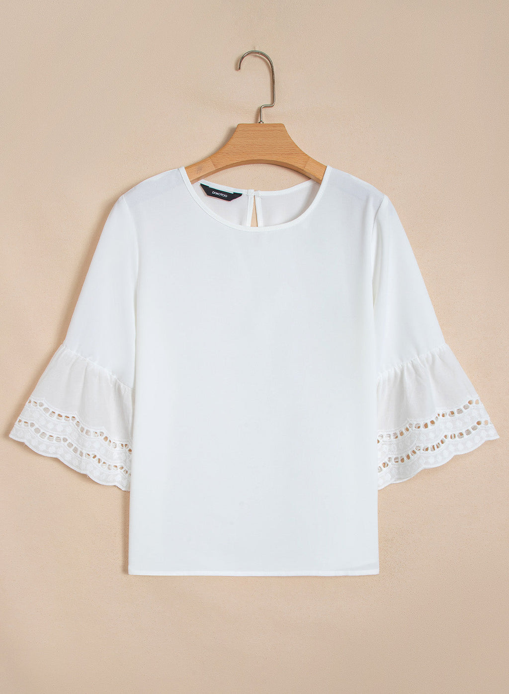 Dokotoo Womens Half Sleeve Hollow Out Ruffle Shirts 2026 Fall Tops Blouses