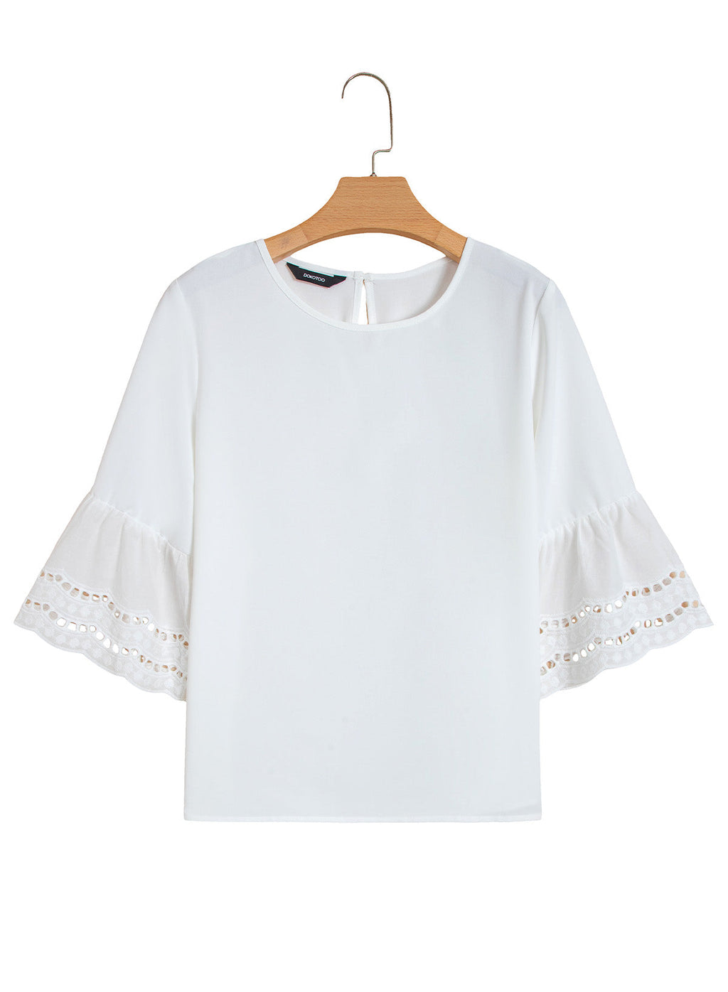 Dokotoo Womens Half Sleeve Hollow Out Ruffle Shirts 2026 Fall Tops Blouses