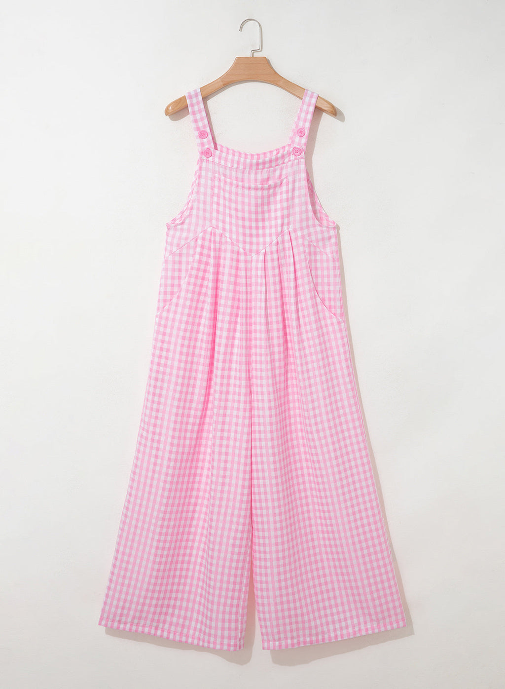 Dokotoo Women's Sleeveless Bib Overall Casual Gingham Jumpsuits