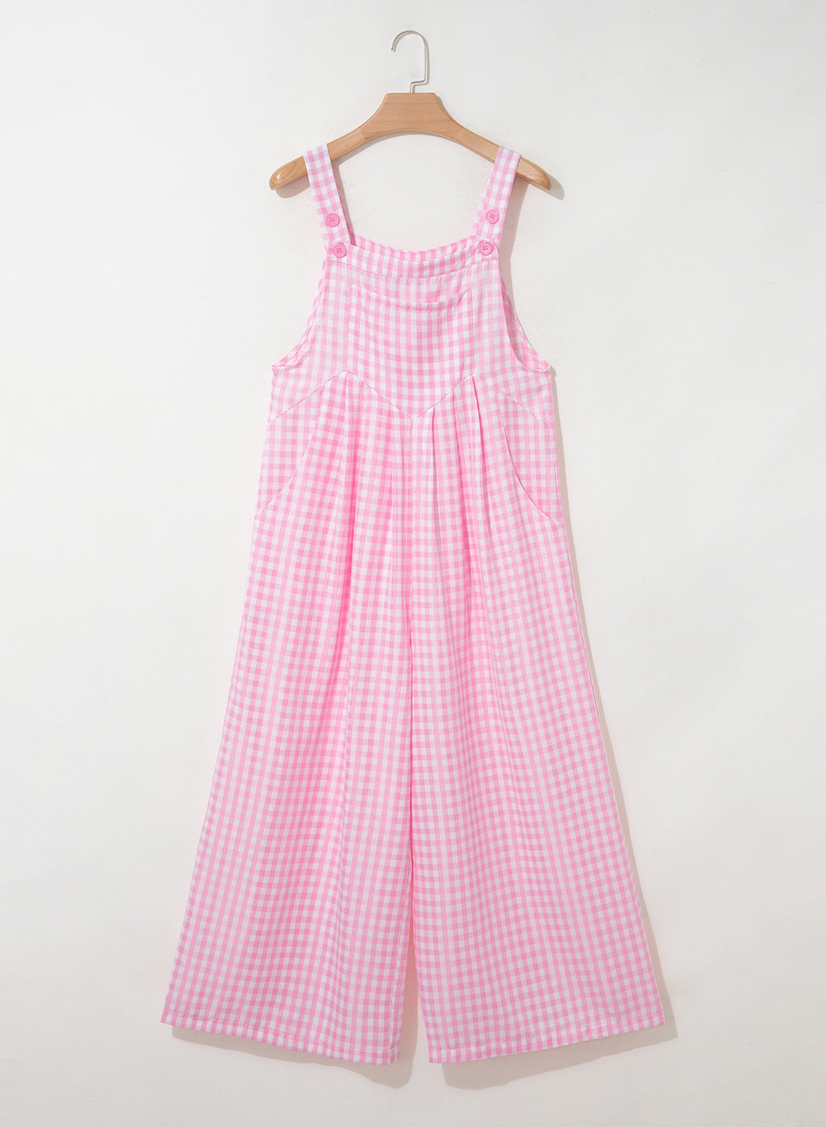 Dokotoo Women's Sleeveless Bib Overall Casual Gingham Jumpsuits