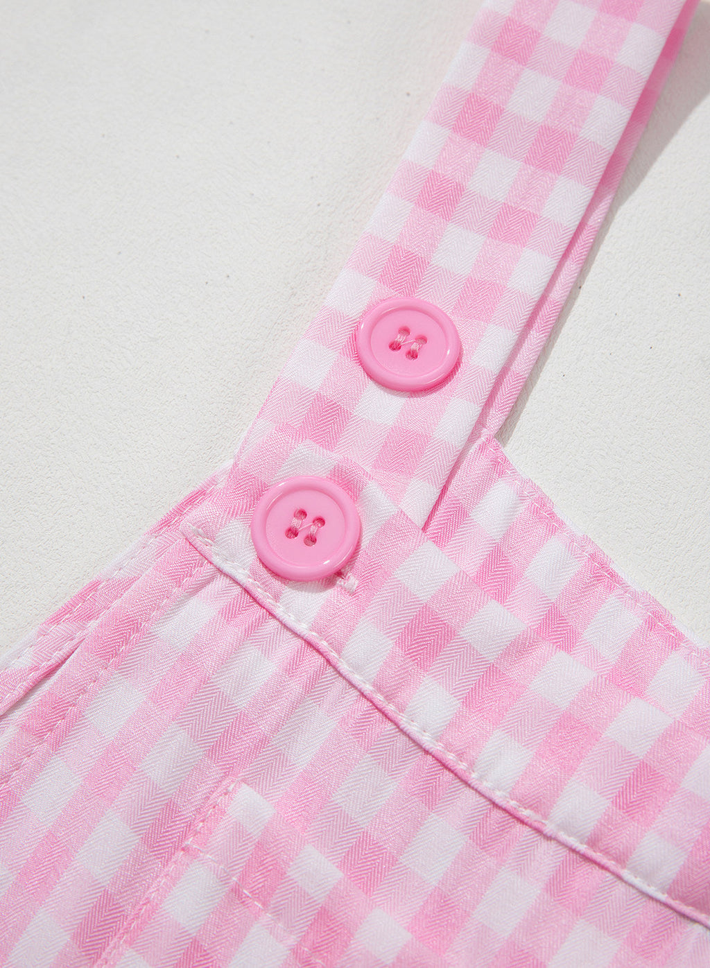 Dokotoo Women's Sleeveless Bib Overall Casual Gingham Jumpsuits
