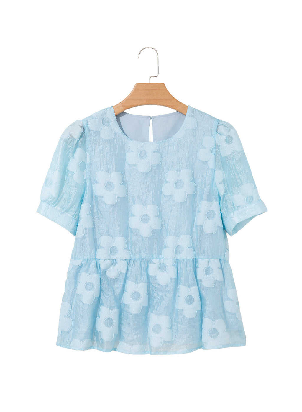 Dokotoo Women's Boho Floral Dressy Tops Summer Puff Sleeve Shirts Blouses
