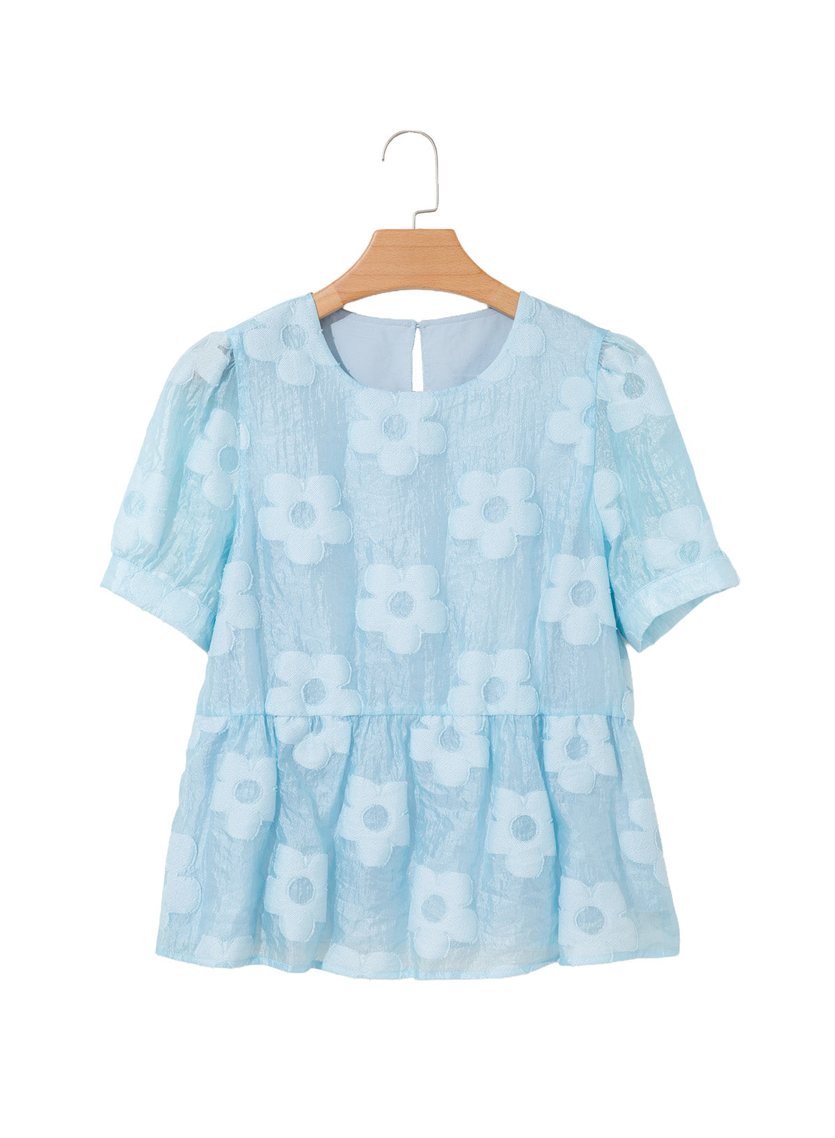 Dokotoo Women's Boho Floral Dressy Tops Summer Puff Sleeve Shirts Blouses