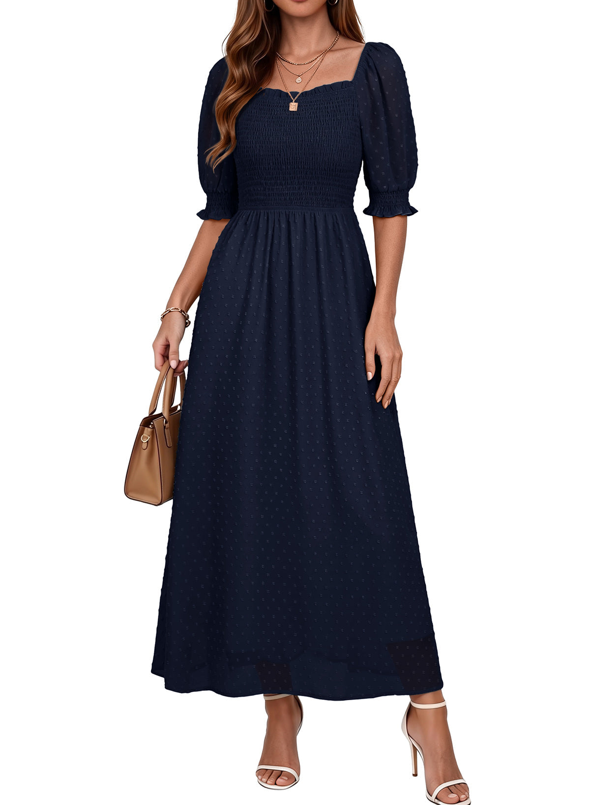 Dokotoo Womens Formal Dresses 2026 Summer Swiss Dot Maxi Dress