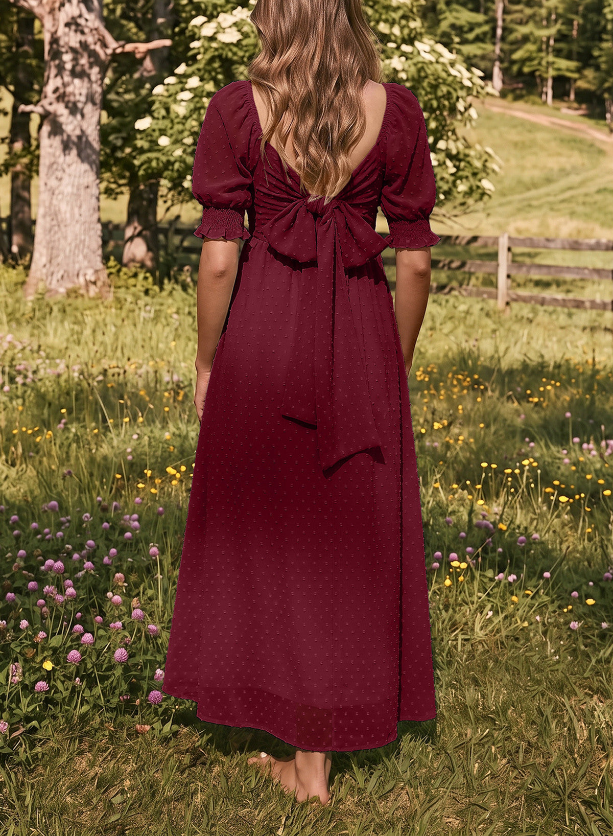 Dokotoo Womens Formal Dresses 2026 Summer Swiss Dot Maxi Dress