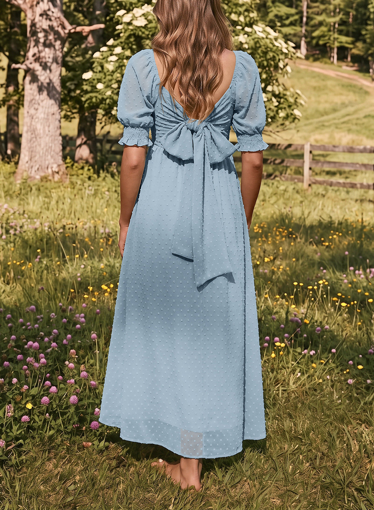 Dokotoo Womens Formal Dresses 2026 Summer Swiss Dot Maxi Dress