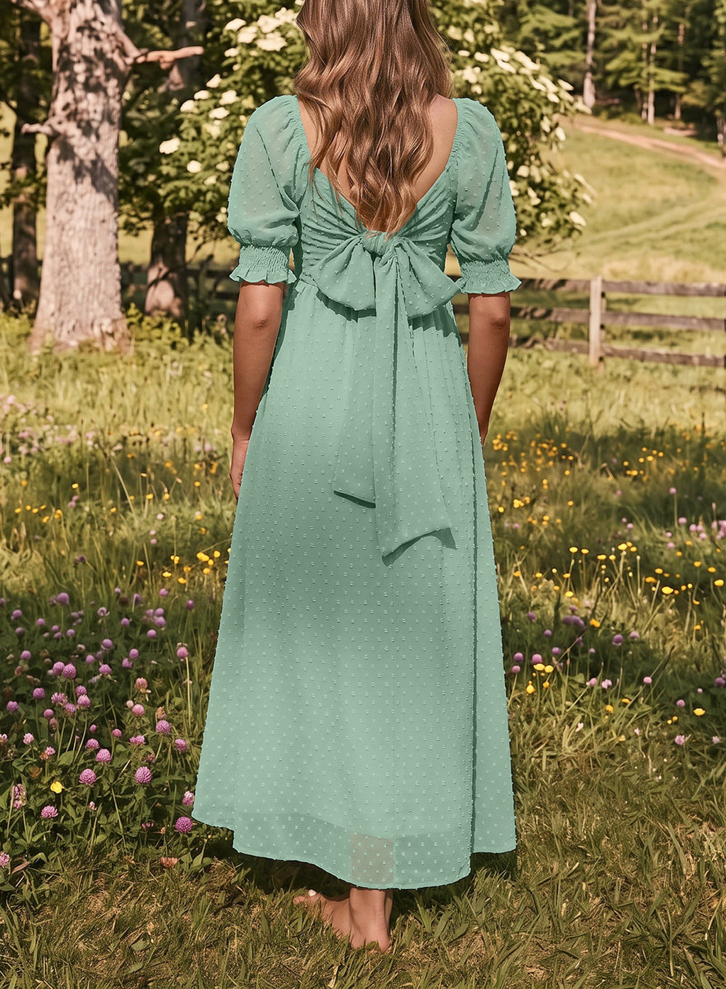 Dokotoo Womens Formal Dresses 2026 Summer Swiss Dot Maxi Dress