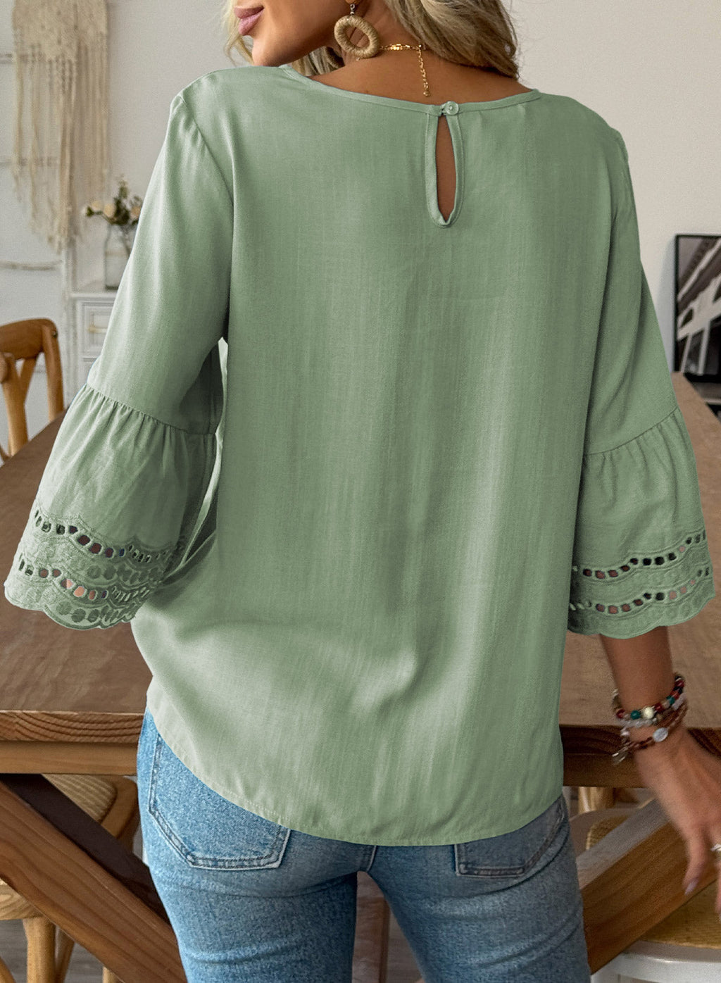 Dokotoo Womens Half Sleeve Hollow Out Ruffle Shirts 2026 Fall Tops Blouses