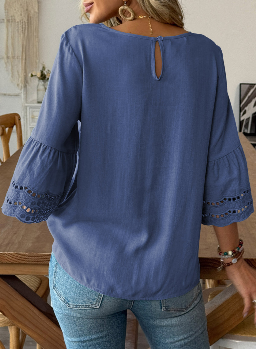 Dokotoo Womens Half Sleeve Hollow Out Ruffle Shirts 2026 Fall Tops Blouses