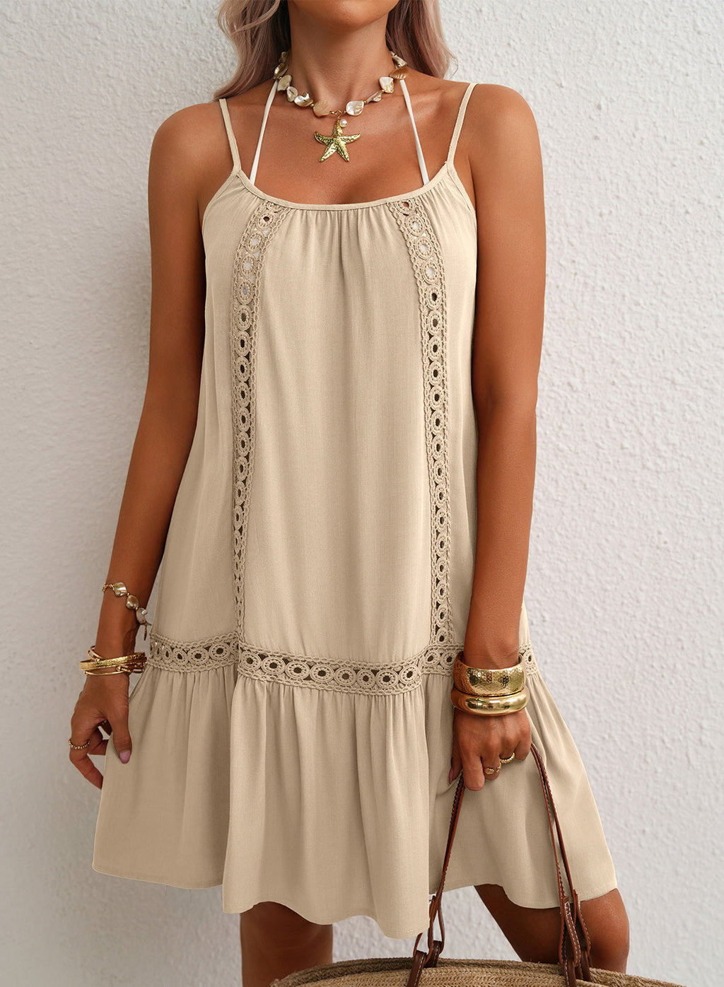 Dokotoo Women's Summer Beach Dresses Spaghetti Strap Bathing Suit Cover Up