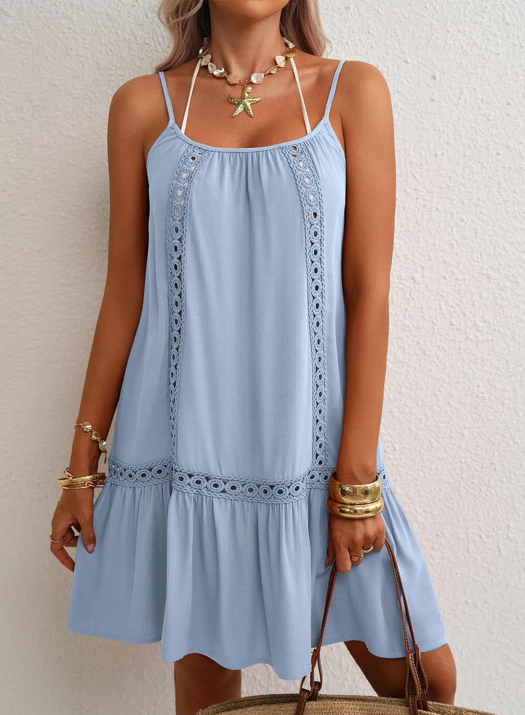 Dokotoo Women's Summer Beach Dresses Spaghetti Strap Bathing Suit Cover Up