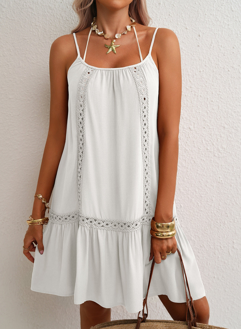 Dokotoo Women's Summer Beach Dresses Spaghetti Strap Bathing Suit Cover Up