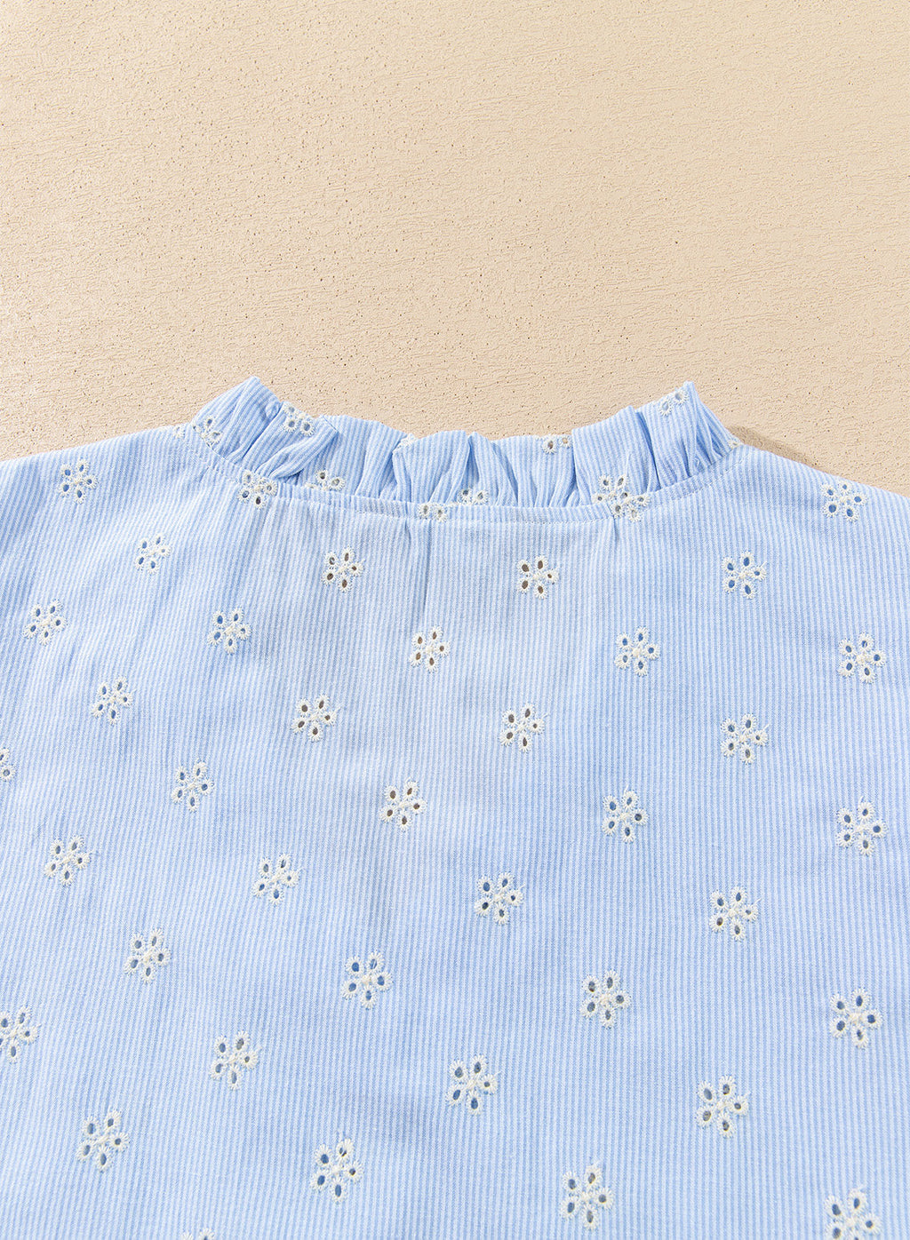 Dokotoo Women's Blouses Ruffle Puff Sleeve Boho Eyelet Dressy Casual Shirts