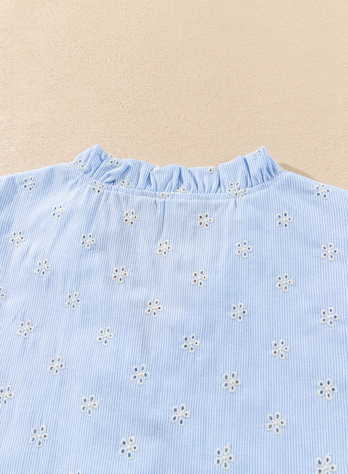 Dokotoo Women's Blouses Ruffle Puff Sleeve Boho Eyelet Dressy Casual Shirts