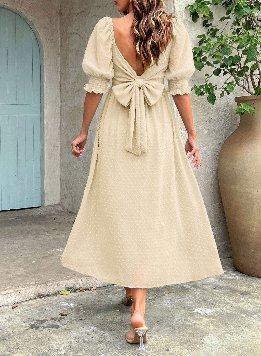 Dokotoo Womens Formal Dresses 2026 Summer Swiss Dot Maxi Dress
