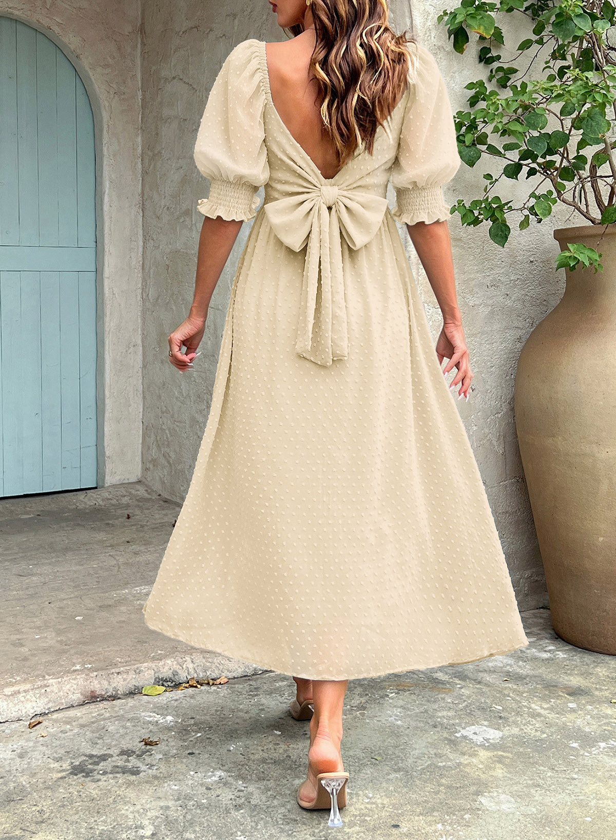 Dokotoo Womens Formal Dresses 2026 Summer Swiss Dot Maxi Dress