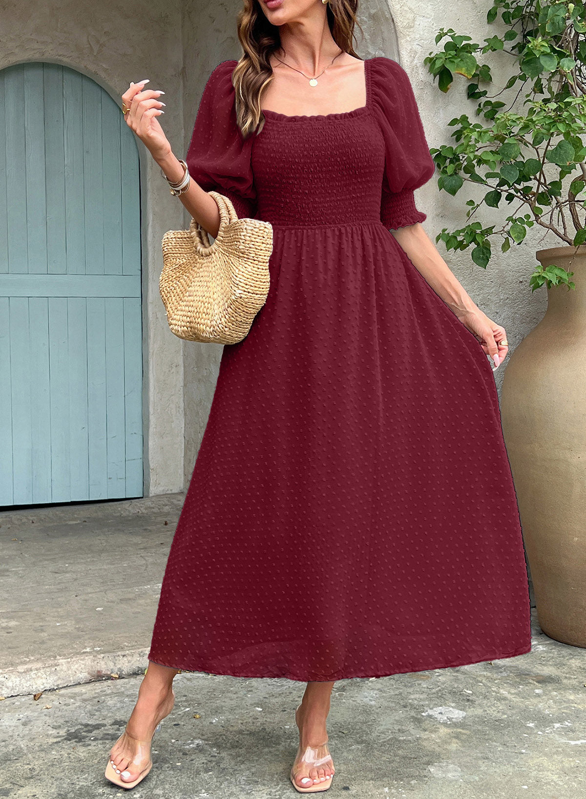 Dokotoo Womens Formal Dresses 2026 Summer Swiss Dot Maxi Dress