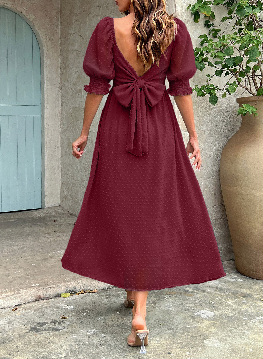 Dokotoo Womens Formal Dresses 2026 Summer Swiss Dot Maxi Dress