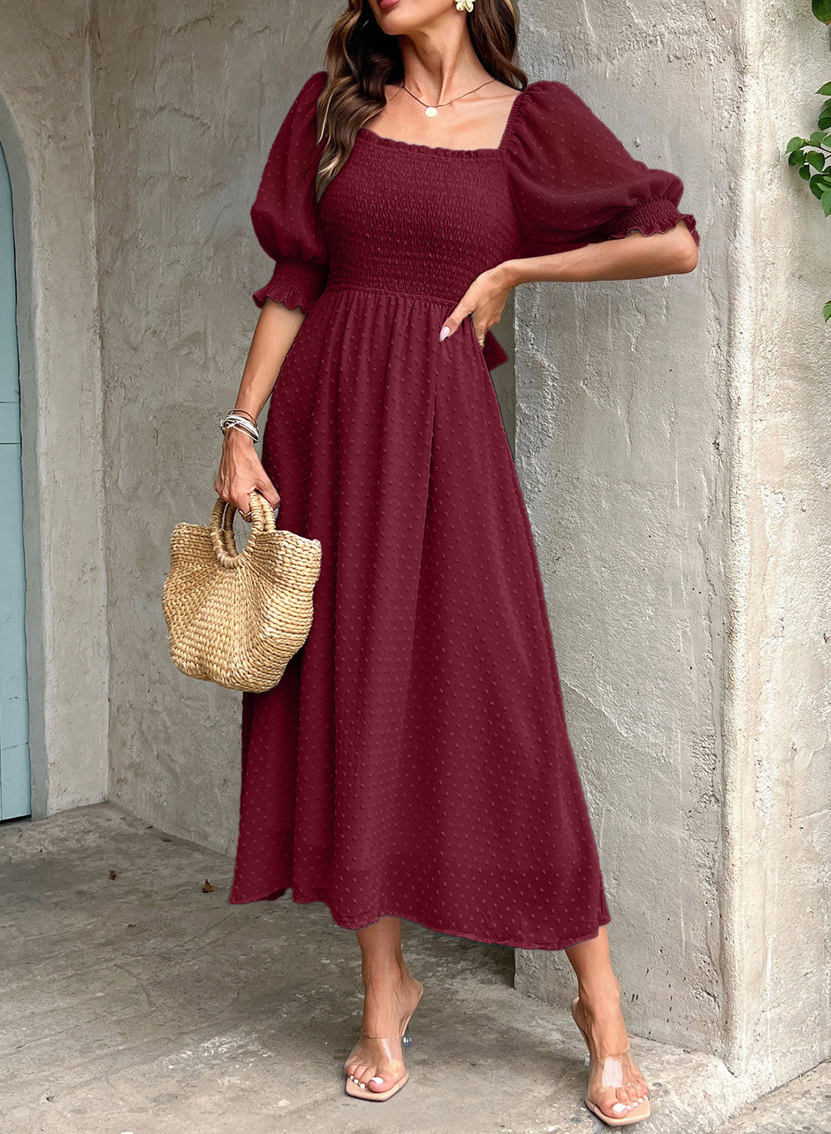 Dokotoo Womens Formal Dresses 2026 Summer Swiss Dot Maxi Dress