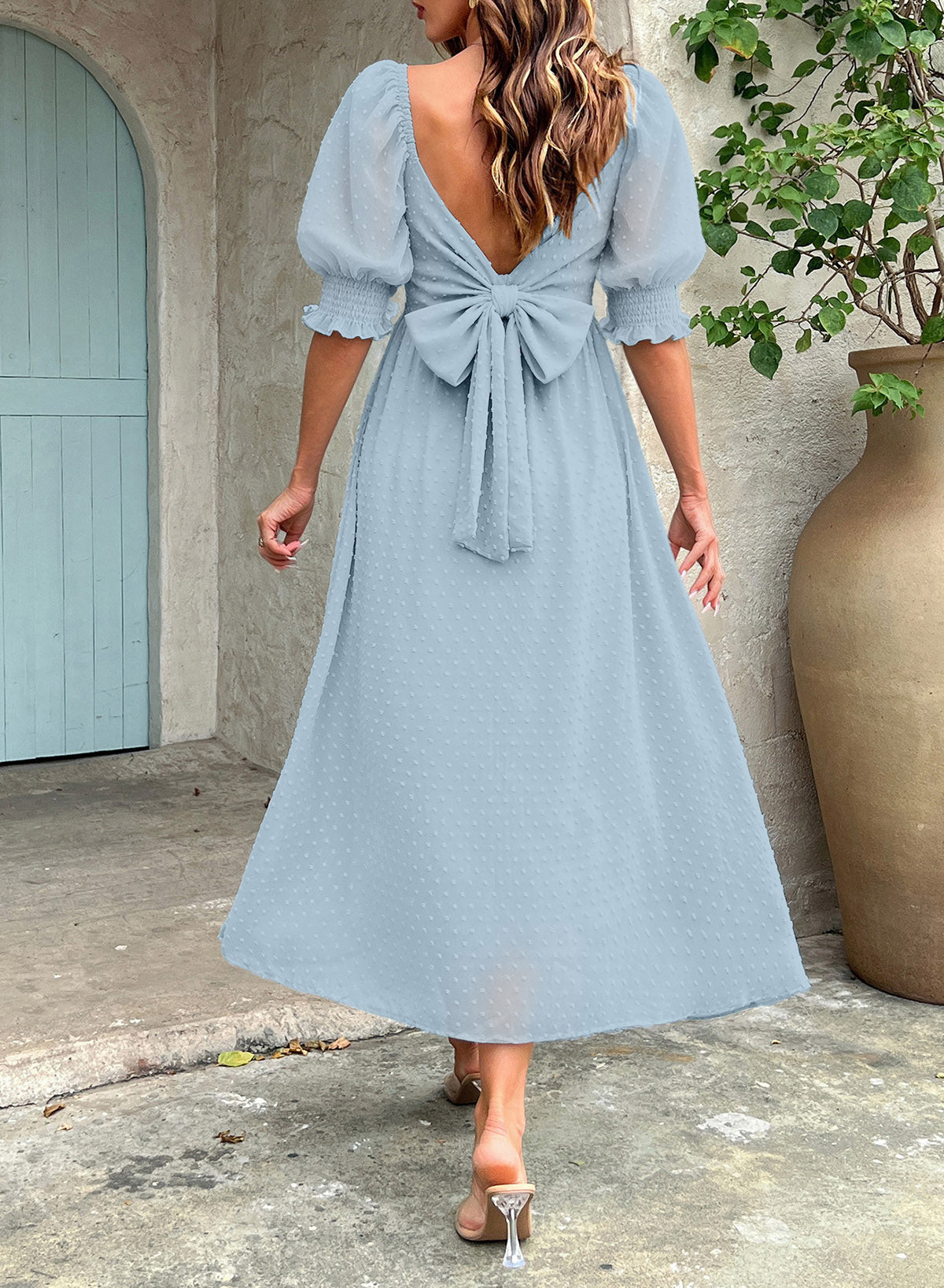 Dokotoo Womens Formal Dresses 2026 Summer Swiss Dot Maxi Dress