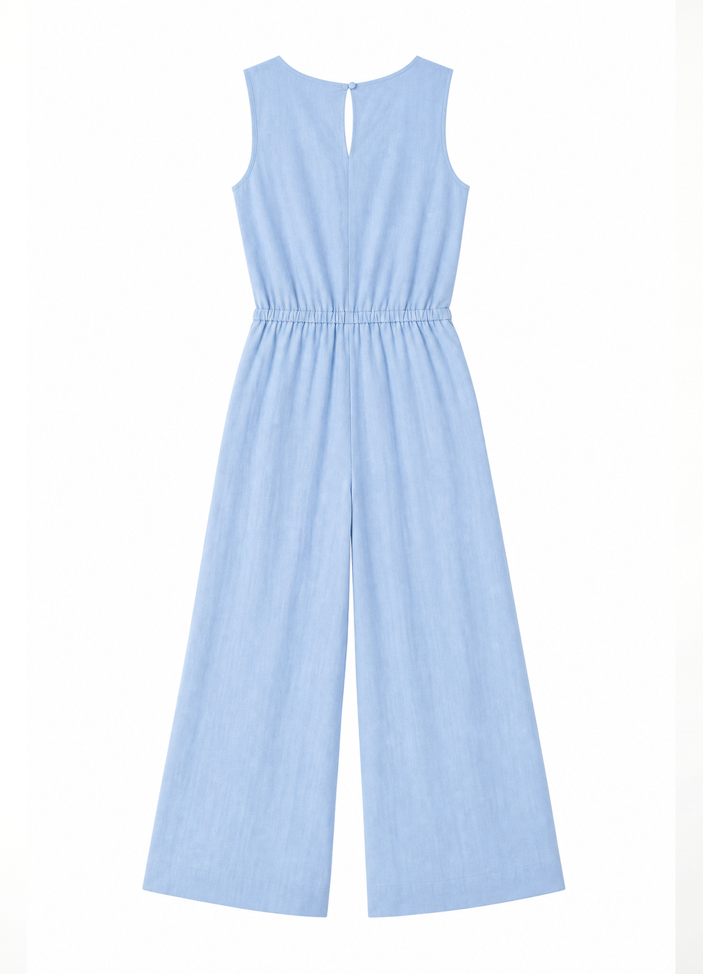 DOKOTOO Women's Linen Sleeveless Jumpsuit V Neck Drawstring Waist Cropped Wide Leg Jumpsuits with Pockets Casual Summer Romper Pants