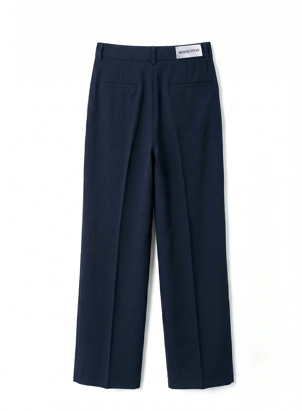 DOKOTOO Women's High Waisted Wide Leg Dress Pants, Navy Blue Pleated Straight Leg Trousers with Pockets, Business Casual Work Office Pants