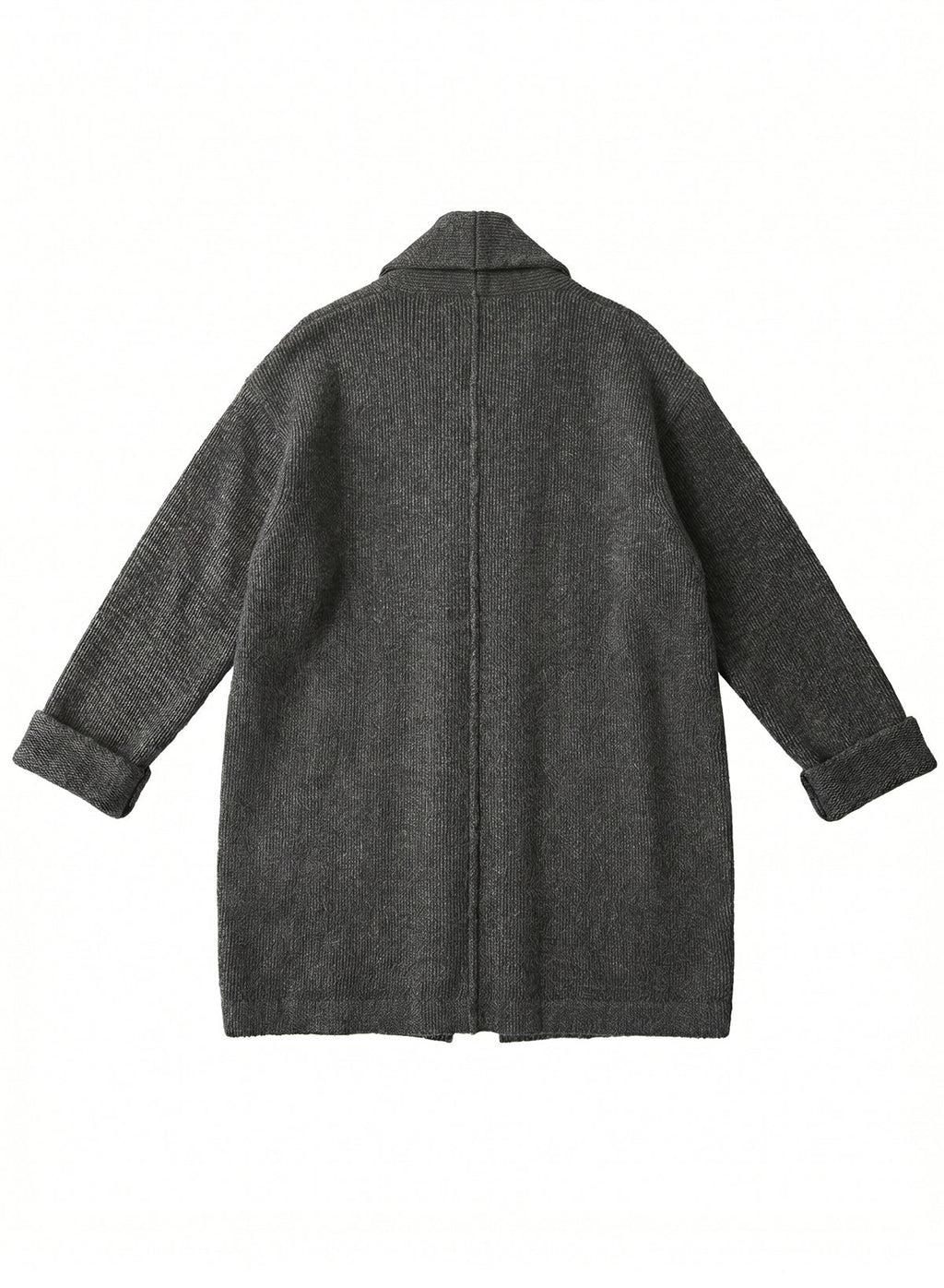 DOKOTOO Women's Dark Gray Shawl Collar Open Front Coatigan, Chunky Knit Long Cardigan Coat with Pockets, Casual Warm Fall Winter Outerwear