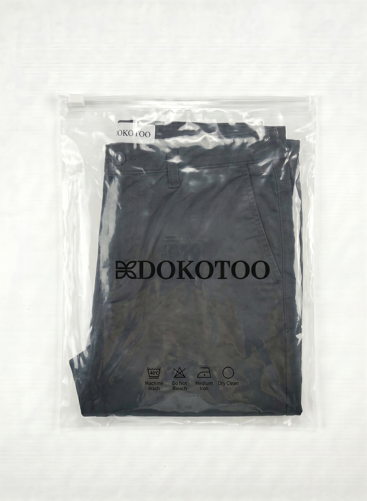 DOKOTOO Men's Casual Slim Fit Chino Pants, Classic Straight Leg Elastic Waist Trousers, Comfortable Daily Wear Dress Pants