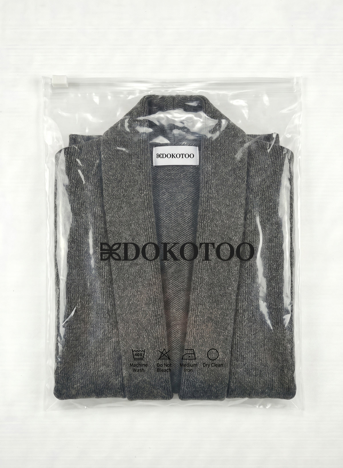 DOKOTOO Women's Dark Gray Shawl Collar Open Front Coatigan, Chunky Knit Long Cardigan Coat with Pockets, Casual Warm Fall Winter Outerwear