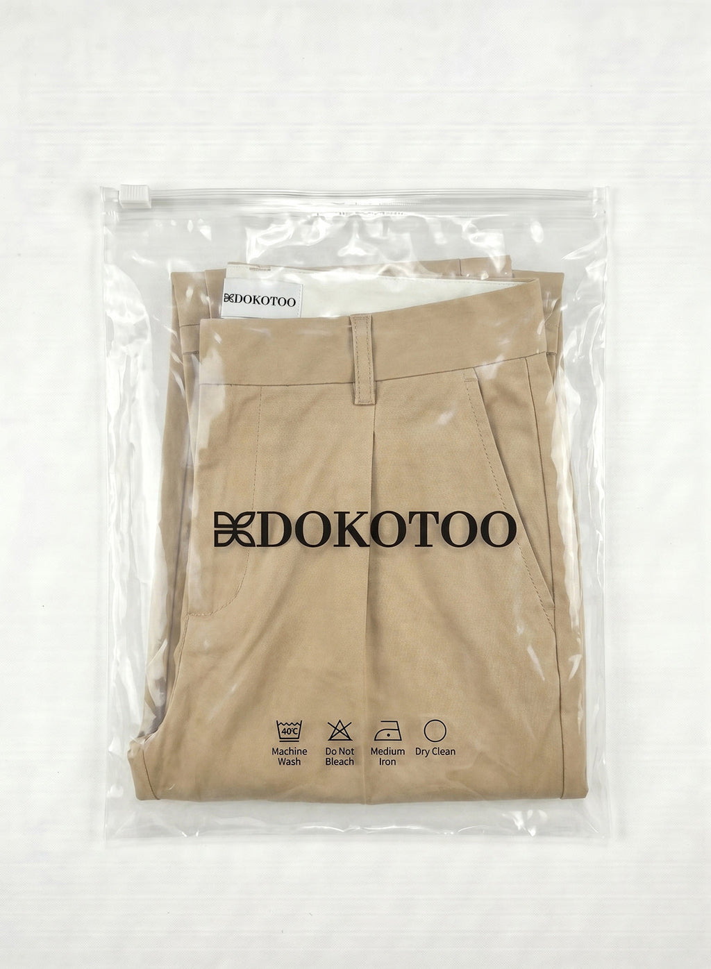 DOKOTOO Women's Linen Drawstring Waist Pants, Beige Elastic Waist Casual Tapered Trousers with Pockets, Summer Breathable Daily Wear