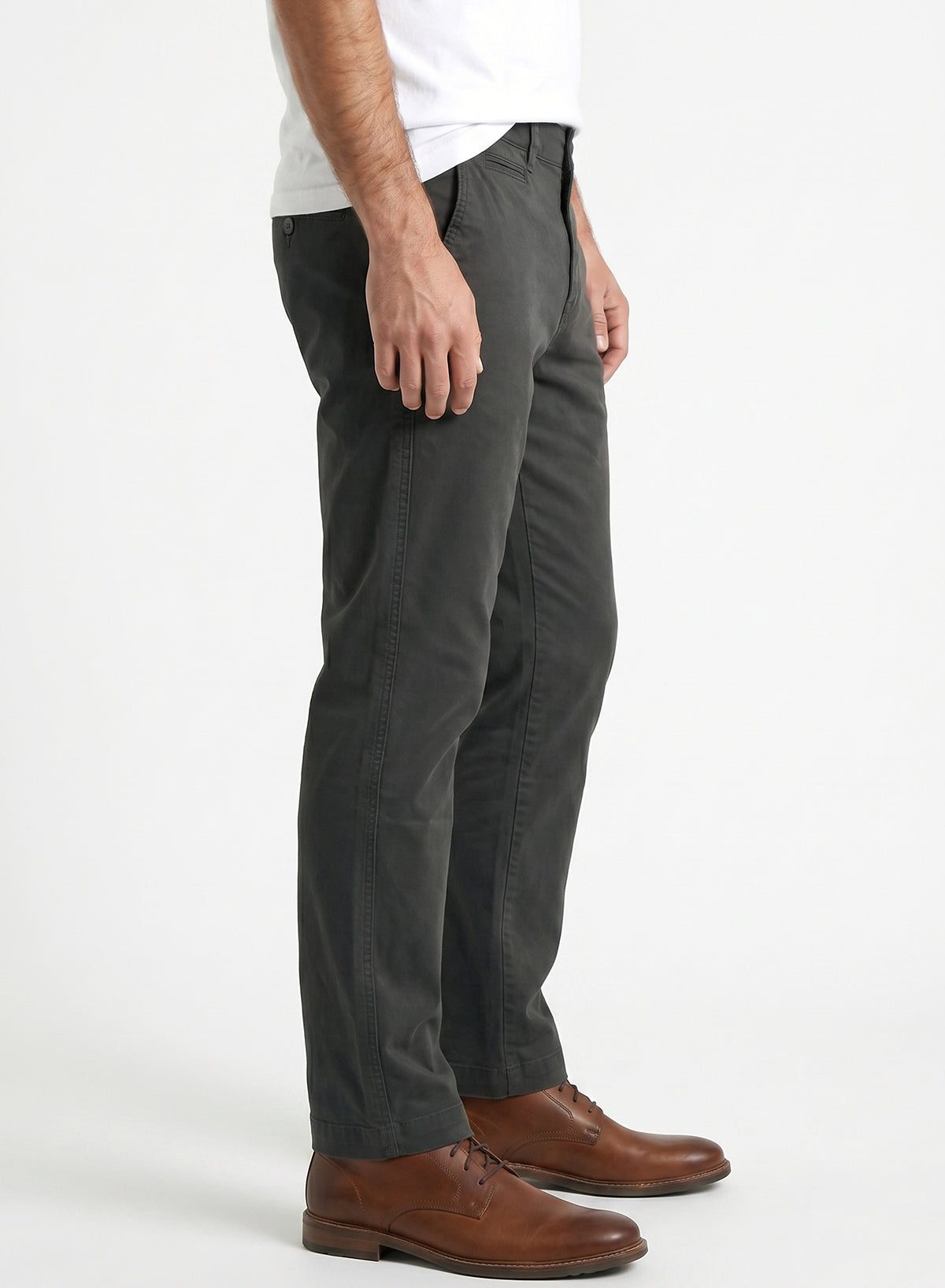 DOKOTOO Men's Casual Slim Fit Chino Pants, Classic Straight Leg Elastic Waist Trousers, Comfortable Daily Wear Dress Pants